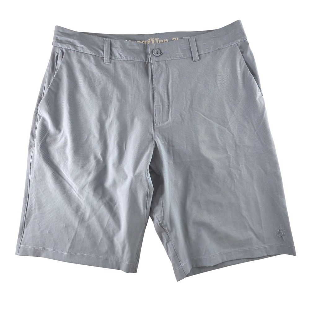 Hang‎ Ten Mens Hybrid Golf Shorts Blue Micro Check Stretch 34 Performance